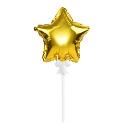 Balon foliowy na patyku gwiazdka złota